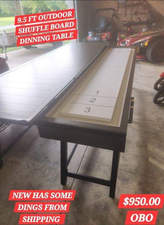 NEW OUTDOOR SHUFFLE BOARD DINNING TABLE