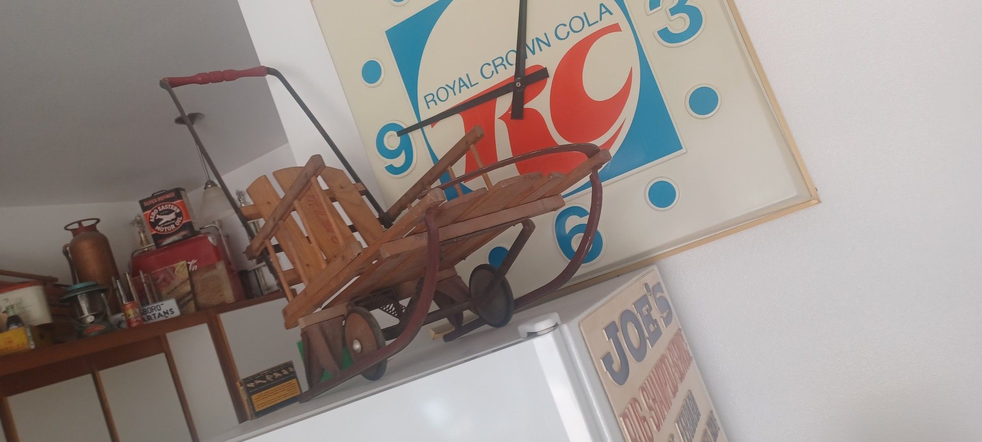 Antique Sleigh Tiny Tot Sled Auto Wheel Coaster Retractable Wheels Baby Carriage