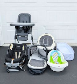 Baby Gear Bundle – High Chair, Car Seat, Bassinets & Tub