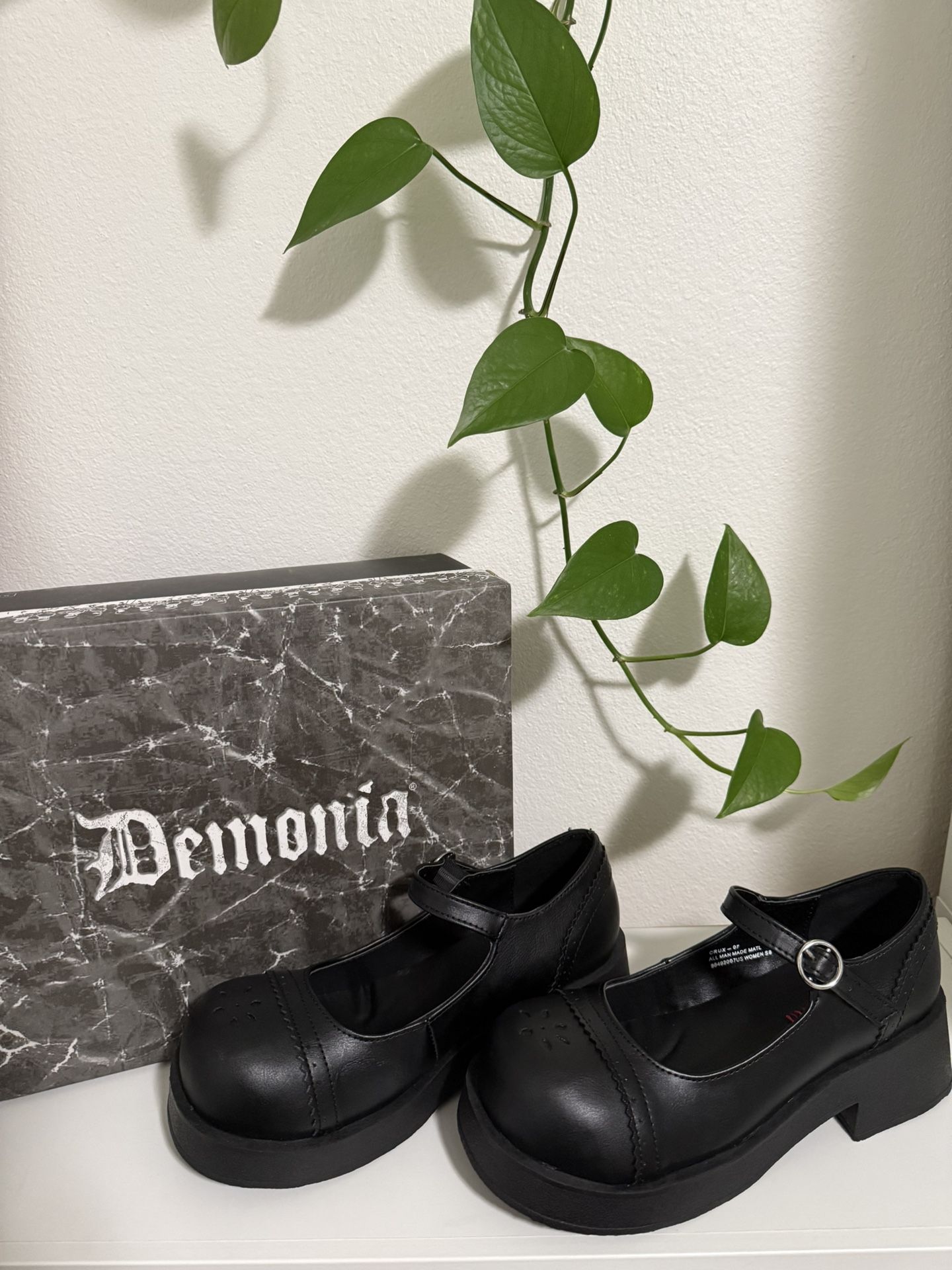 Demonia Blk Vegan leather Crux07 - Mary Janes - Size 8, Never Worn 