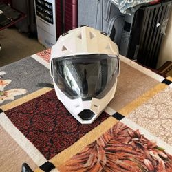 Dirtbike helmet and gloves