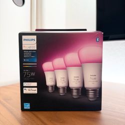 Philips Hue White & Color Ambiance A19 Light Bulbs 4-Pack