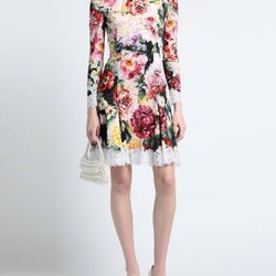 Dolce Gabbana Lace Trim Floral Print Dress 🌺