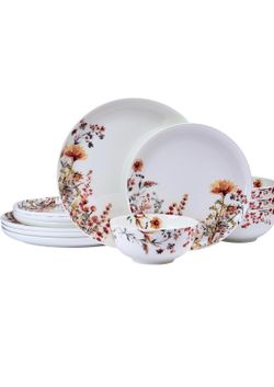 Mikasa Wildflower Bliss 12 Piece Floral Bone China Dinnerware Set