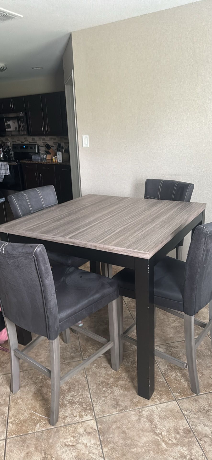 Gray Kitchen table