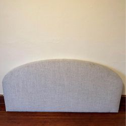 West Elm Full Size Curved Headboard in Stone Twill