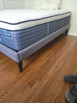 Queen bed frame - fabric wrapped