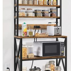 5-Tier Kitchen Bakers Rack with Power Outlet