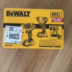 (New) DEWALT 20V MAX 2-Tool Brushless Power Tool Combo Kit with Soft Case (2-Batteries and Charger Included)