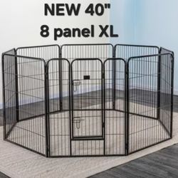 Brand New 40" Tall Heavy Duty 8 Panel Dog Playpen Portbale 18' Long Pet Fence Shapable Yard RV Gate 20.25' Sq Ft Dog Cage Corral De Mascota
