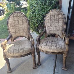 Vintage French Louis XVI-style fauteuils chairs