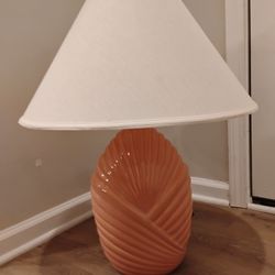 3'X10" Tall Shell Lamp. Somewhat Of A Dusty Rose In Color