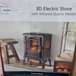 3D Electric Stove With Infrared Quartz Heater