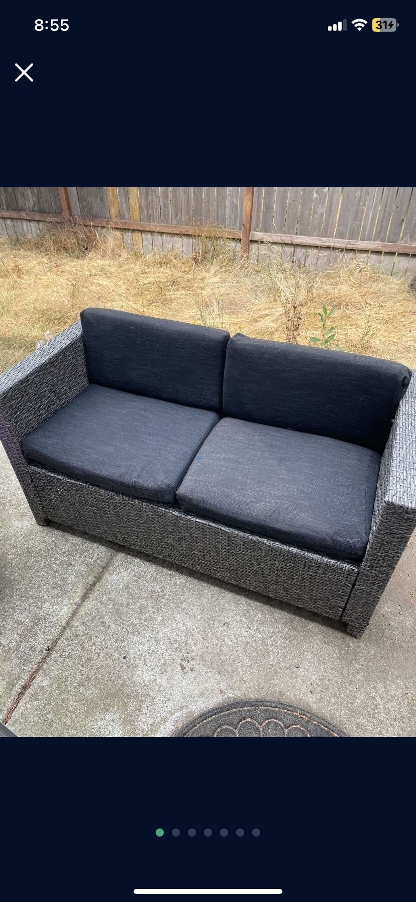 Patio Outdoor Loveseat - Pillows Included