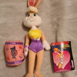 Vintage 1996 Space Jam Lola Bunny Space Tune Squad Bag Plush Warner Brothers Looney Tunes