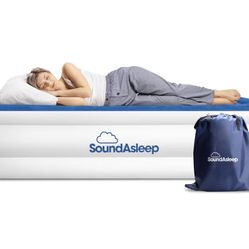 SoundAsleep Products Dream Series Luxury Air Mattress, Twin Size ComfortCoil Technology Double Height Built-in High Capacity Pump Inflatable Blow Up A