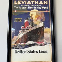Vintage Ocean Liner Poster 