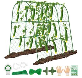 Cucumber Trellis for Raised Bed, 67×48 inch U-Shape Metal Garden Trellis for Climbing Plants Outdoor, Cucumber Trellis for Garden, Arch Garden Trellis