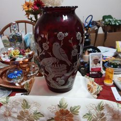 Vintage RUBY RED vase 
