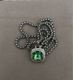 Albion Pendant Necklace Green Stone