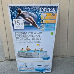 Intex 26723EH 15ft x 42in Prism Frame Above Ground Swimming Pool Set with Filter
