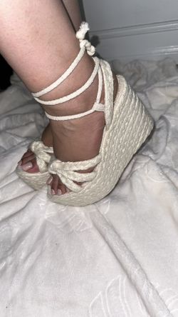 White Strap Platform Wedge 