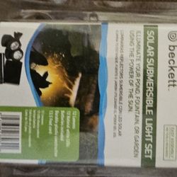 beckett Waterfall Pump and Solar Submersible Light Set New Never Opened..