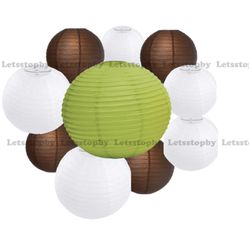 Brand new 10 packs Round Mixed Sized Paper Lanterns for wedding birthday baby shower graduation event home party decoration DIY art craft supplies