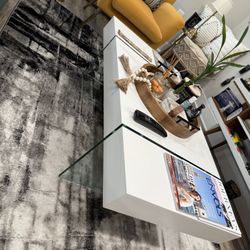 Modern White & Glass Coffee Table — Large, Chic & Upscale