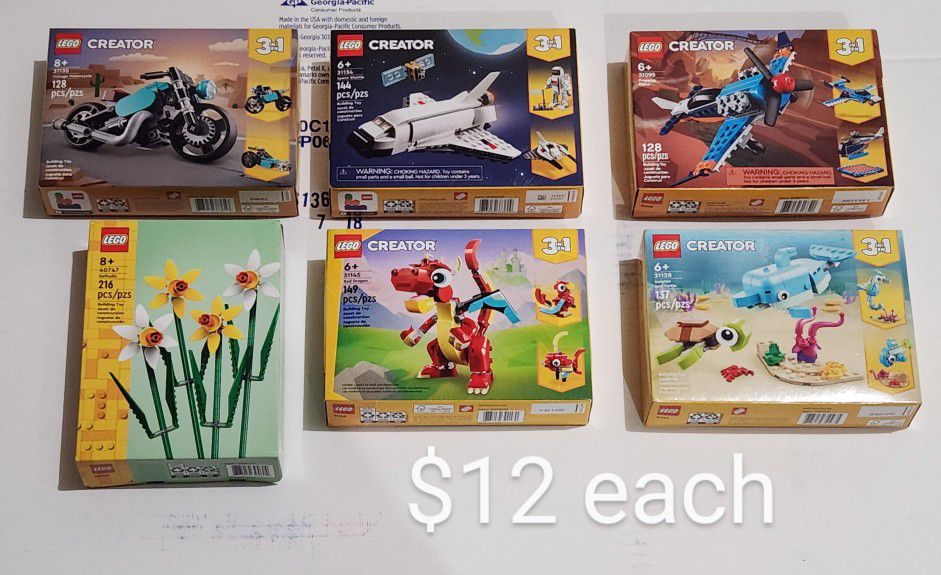 NEW LEGO Building Models(Unopened), $12 each  -  Need gone right away 