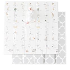 Cuddle & Learn Playmat by Fortella, Foldable Foam Baby Play Mat for Floor, Extra Large & Padded for Tummy Time and Outdoors, Portable with Travel Case