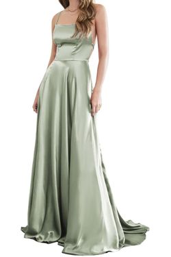 Dress Green Sage Satin