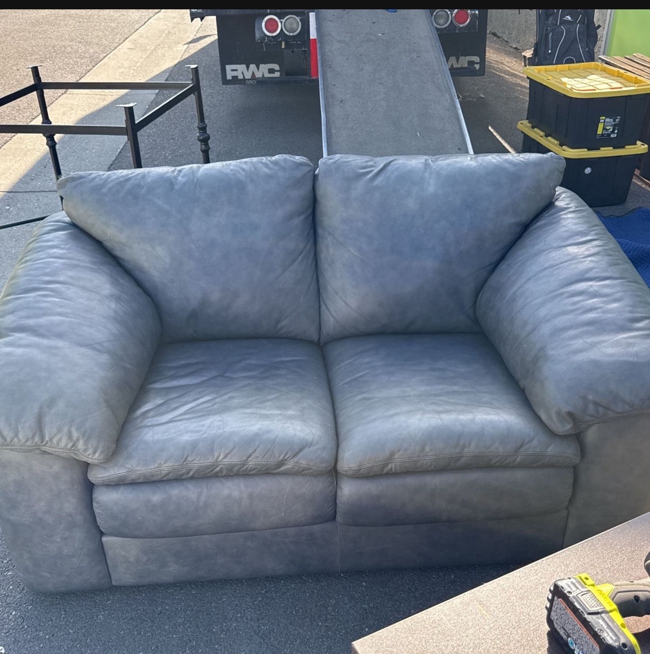 Leather Love Seat Loveseat 