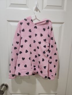 Girls large hoodie pink and black