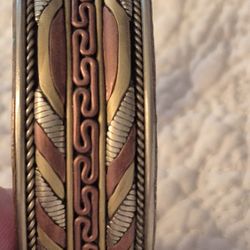 VTG.STUNNING...Brass& copper antique cuff bracelet