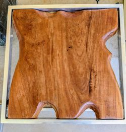 Wood top and chrome  end tables