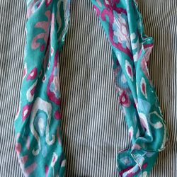 Turquoise And Pink Fashion Scarf 