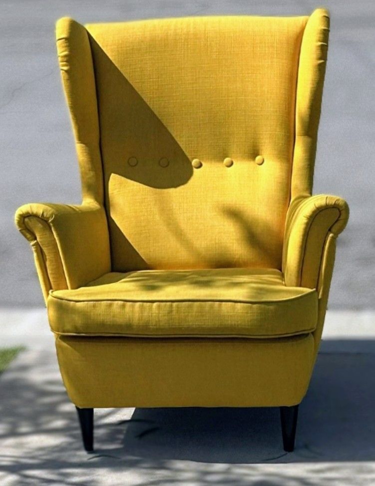 IKEA STRANDMON Wing Chair Skiftebo Yellow - Wingback Wing Back Chair