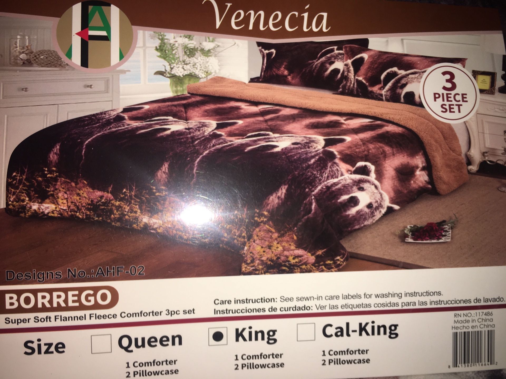 New 3 pc King Thick Borrego blanket