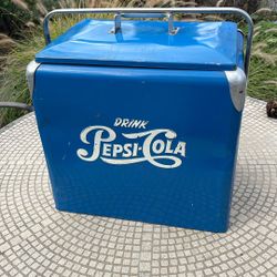 Vintage Pepsi Steel Cooler Complete