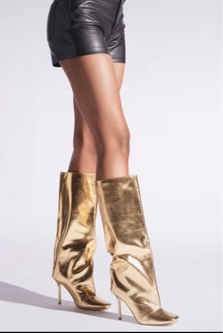 Gold Stiletto Boots