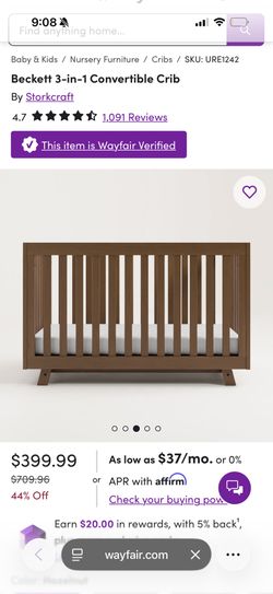 Brand New Beckett 3-in-1 Convertible Crib