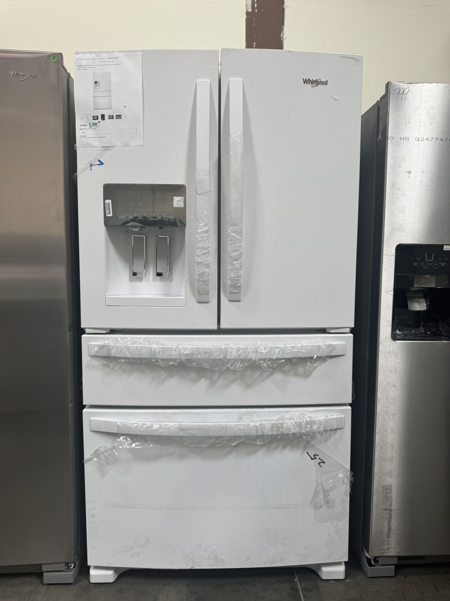 Whirlpool Energy Star Rated French Door Refrigerator In White