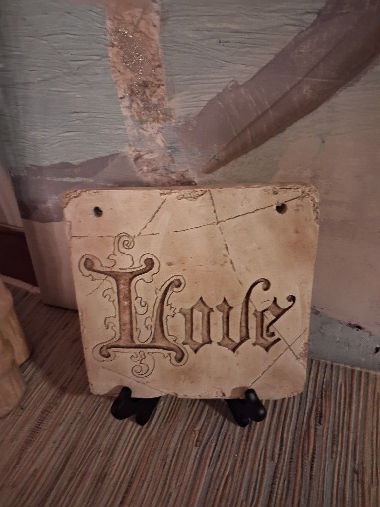 Intricate Carved Tile Love