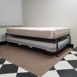 Twin daybed with trundle and mattresses - can DELIVER almost anywhere for $20 extra - please see all photos and read everything 🙂