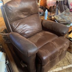 Two Fake Leather Recliners 