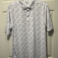 Straight Down Polo Golf Shirt Men’s Medium Playing Card AOP Pattern Performance