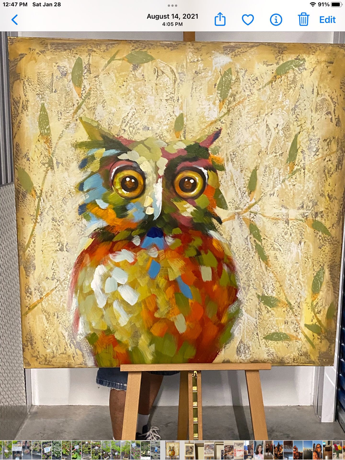 pier one owl painting