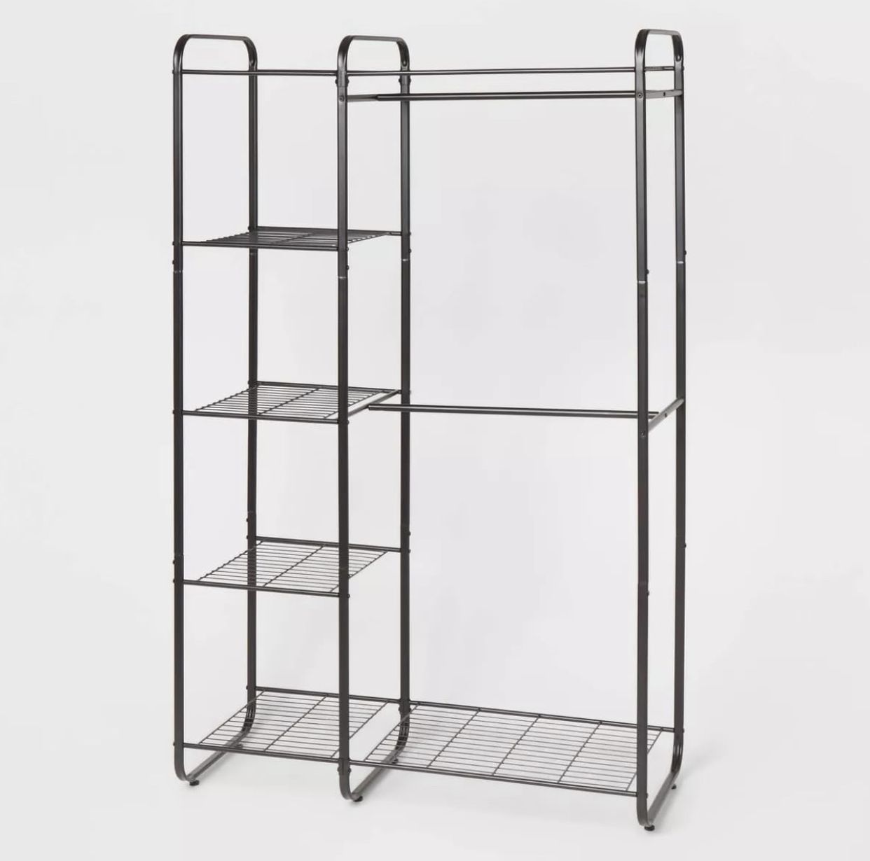 Freestanding Closet Organizer, Portable Closet with Shelves and Hanging Rod for Hanging Clothes Rods, Free Standing Shelves Organizers and Stora