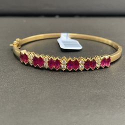 18kt Ruby And Diamond Bangle 